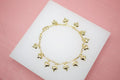 18K Gold Filled Charm Bracelet With Small Heart Charms (I175)